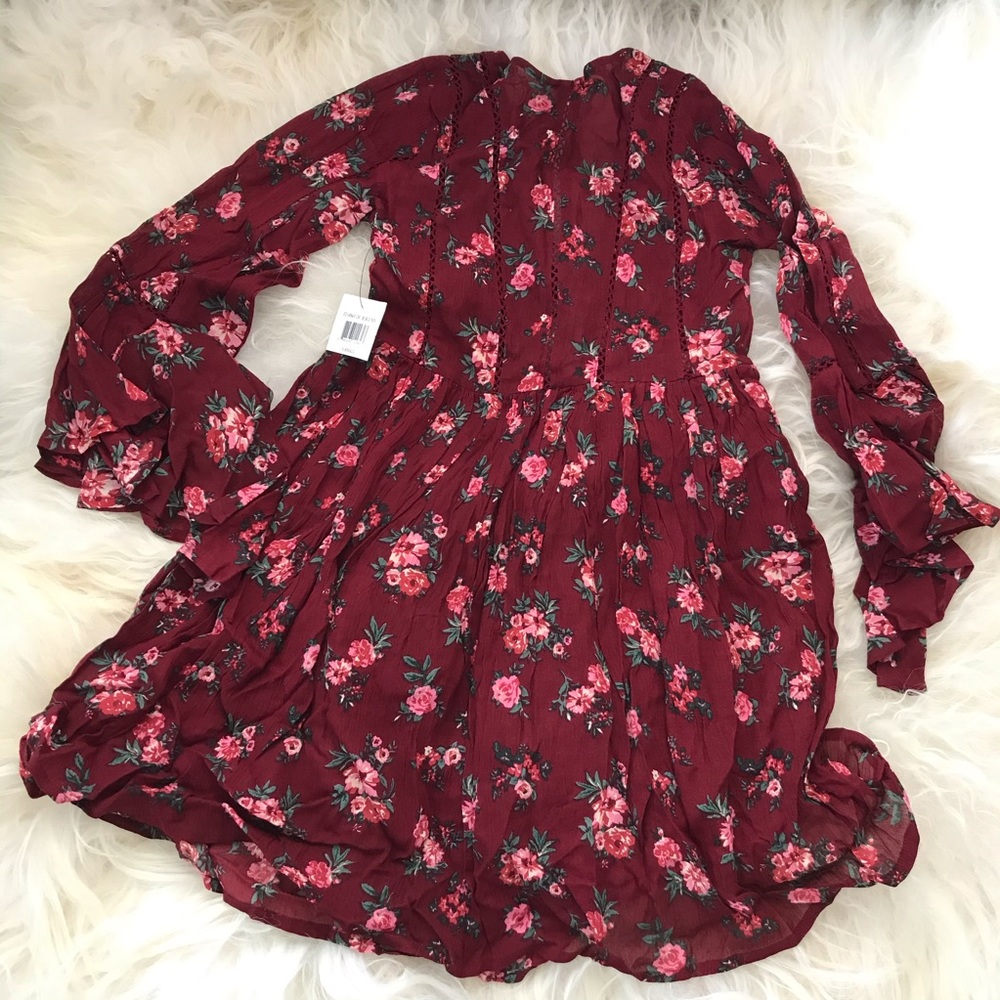 EN CRÈME WOMENS FLORAL PRINT TIE-FRONT PARTY DRESS - Picture 7 of 7